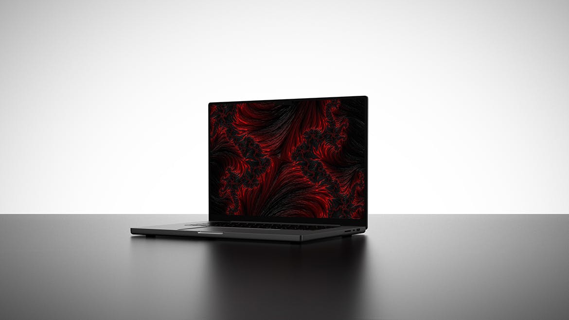 深色笔记本电脑屏幕UI样机 Laptop Screen Mockup 样机素材 sucaiwan.com