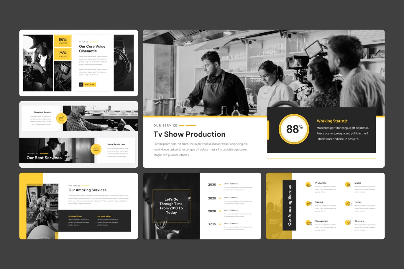电影制作人和电影制片厂PPT演示文稿 Film Maker and Movie Studio PowerPoint Template 幻灯图表 第6张-素材湾丨精选海外优质设计素材资源 电影制作人和电影制片厂PPT演示文稿 Film Maker and Movie Studio PowerPoint Template 幻灯图表 sucaiwan.com