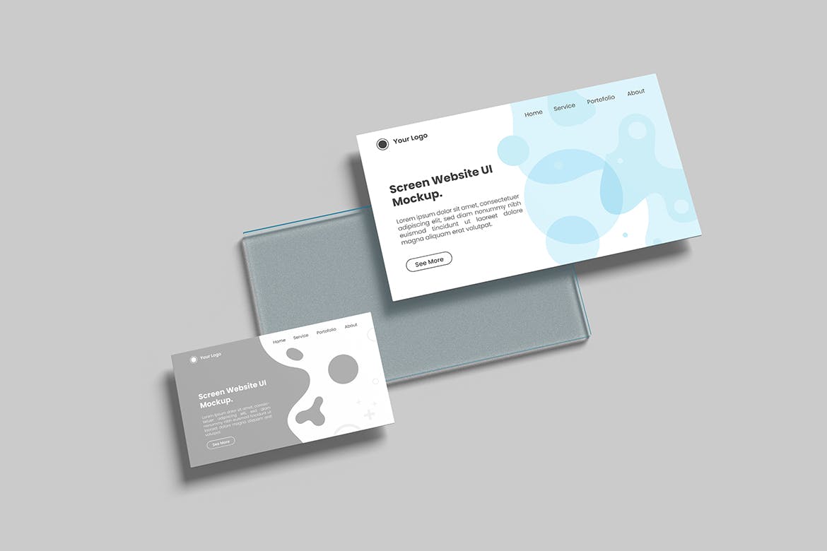 网站UI展示屏幕样机 Website UI Screen Mockup 样机素材 sucaiwan.com