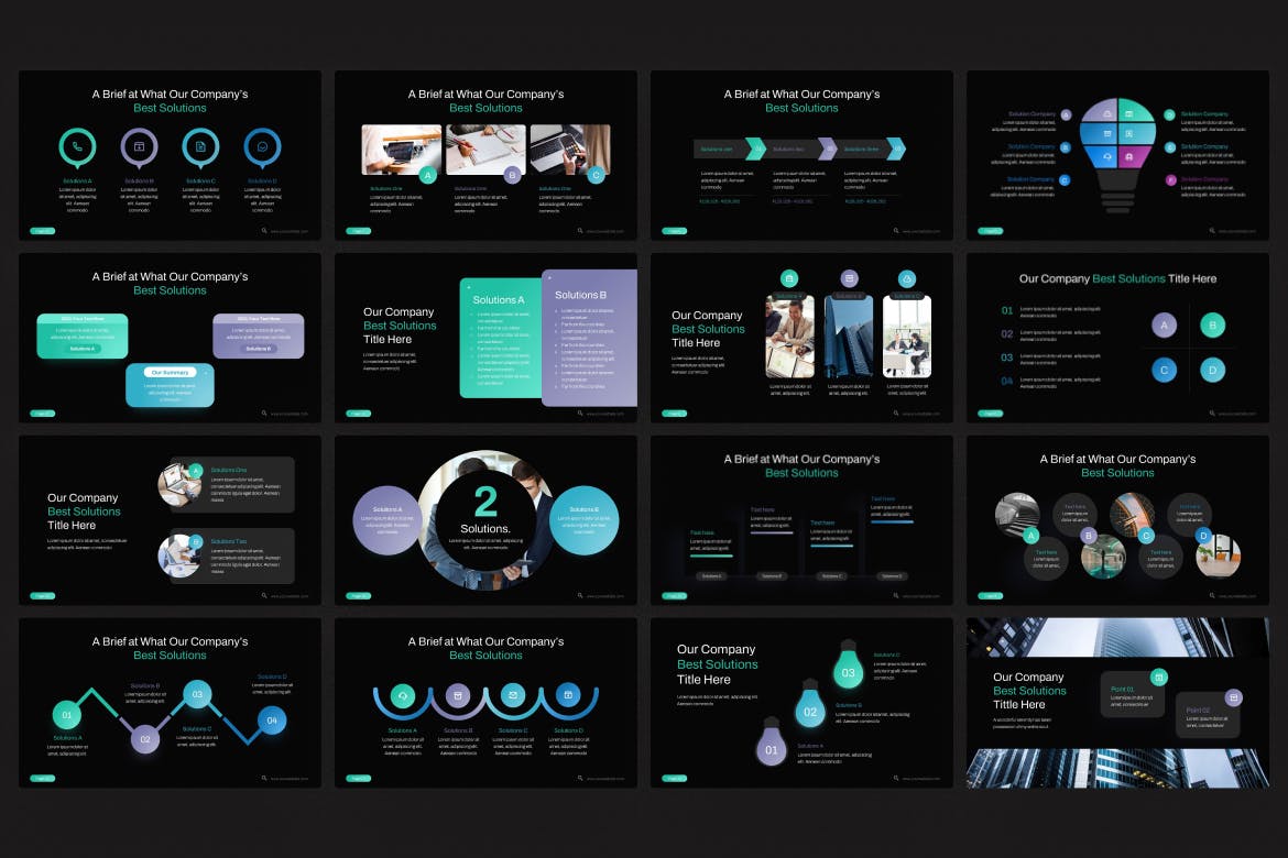 解决方案信息图表PPT幻灯片模板素材 The Solutions Infographic PowerPoint Template 幻灯图表 第4张-素材湾丨精选海外优质设计素材资源 解决方案信息图表PPT幻灯片模板素材 The Solutions Infographic PowerPoint Template 幻灯图表 sucaiwan.com