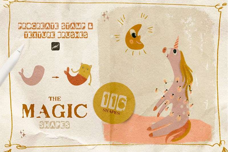 创意抽象插图Procreate笔刷 笔刷资源 sucaiwan.com