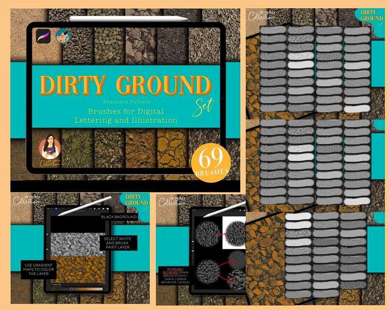 626个Procreate真实质感纹理笔刷套装 笔刷资源 sucaiwan.com