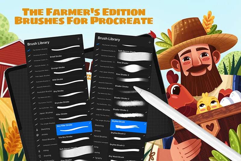 儿童绘本常用Procreate笔刷 笔刷资源 sucaiwan.com