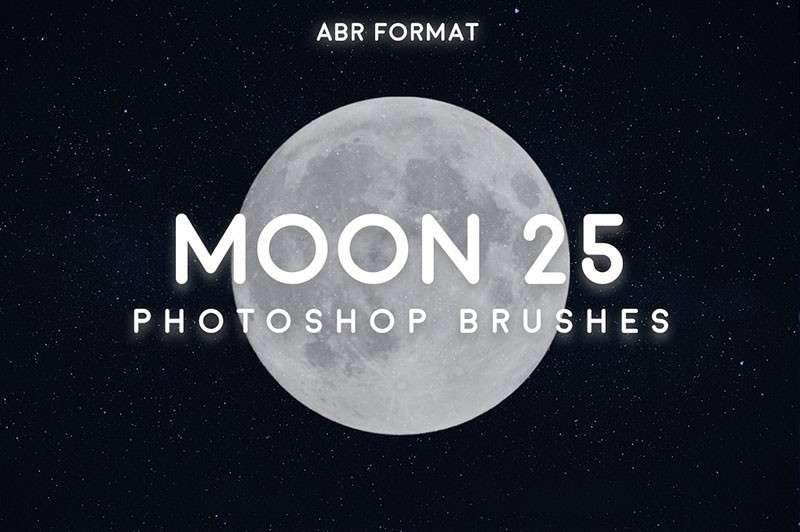 25个真实的月亮月相PS笔刷 笔刷资源 sucaiwan.com