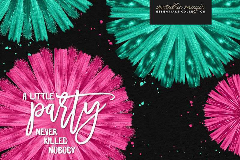 Illustrator漂亮的金漆画笔 笔刷资源 sucaiwan.com