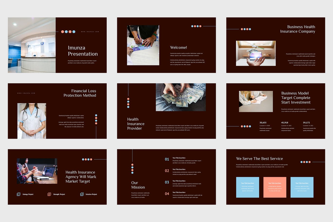 健康保险业务Powerpoint模板 Imunza – Health Insurance Powerpoint Template 幻灯图表 第8张-素材湾丨精选海外优质设计素材资源 健康保险业务Powerpoint模板 Imunza – Health Insurance Powerpoint Template 幻灯图表 sucaiwan.com