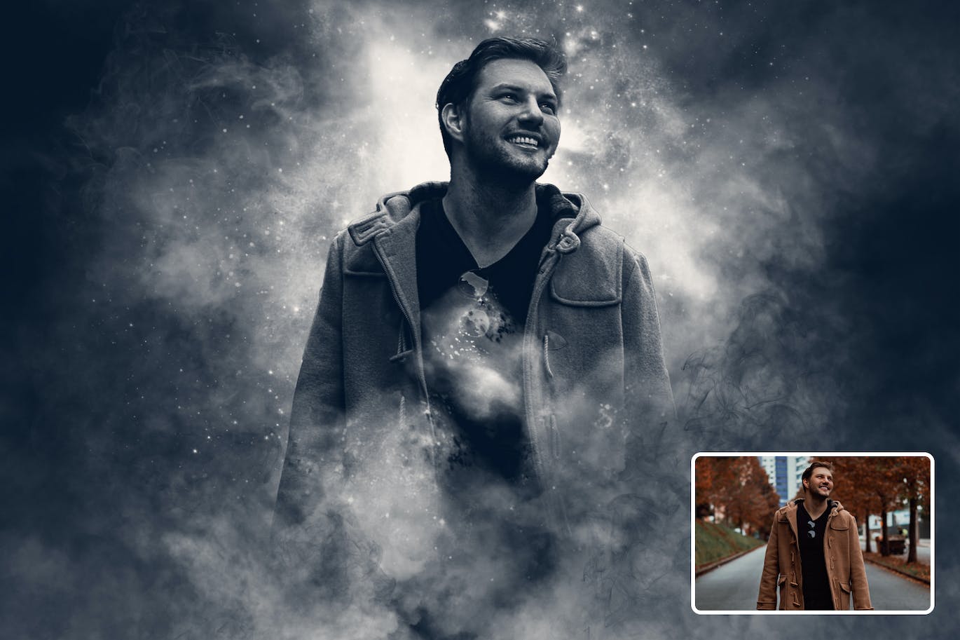 烟雾照片效果Photoshop动作 Smoke Photo Effect Photoshop Action 插件预设 sucaiwan.com