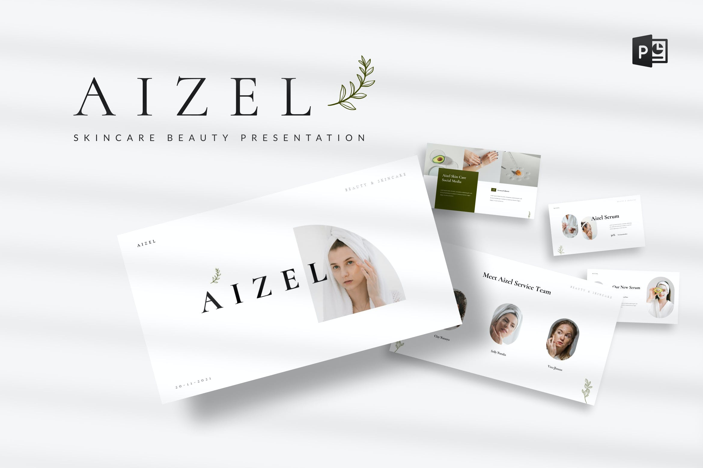 护肤美容Powerpoint幻灯片模板 Aizel – Skincare Beauty Presentation PowerPoint 幻灯图表 第1张-素材湾丨精选海外优质设计素材资源 护肤美容Powerpoint幻灯片模板 Aizel – Skincare Beauty Presentation PowerPoint 幻灯图表 sucaiwan.com
