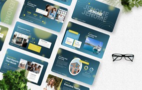 年度报告PPT幻灯片模板素材 Jenome – Annual Report Powerpoint Template