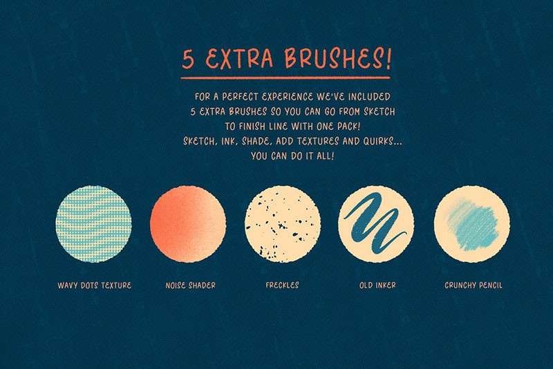 42个半色调纹理Procreate笔刷 笔刷资源 sucaiwan.com