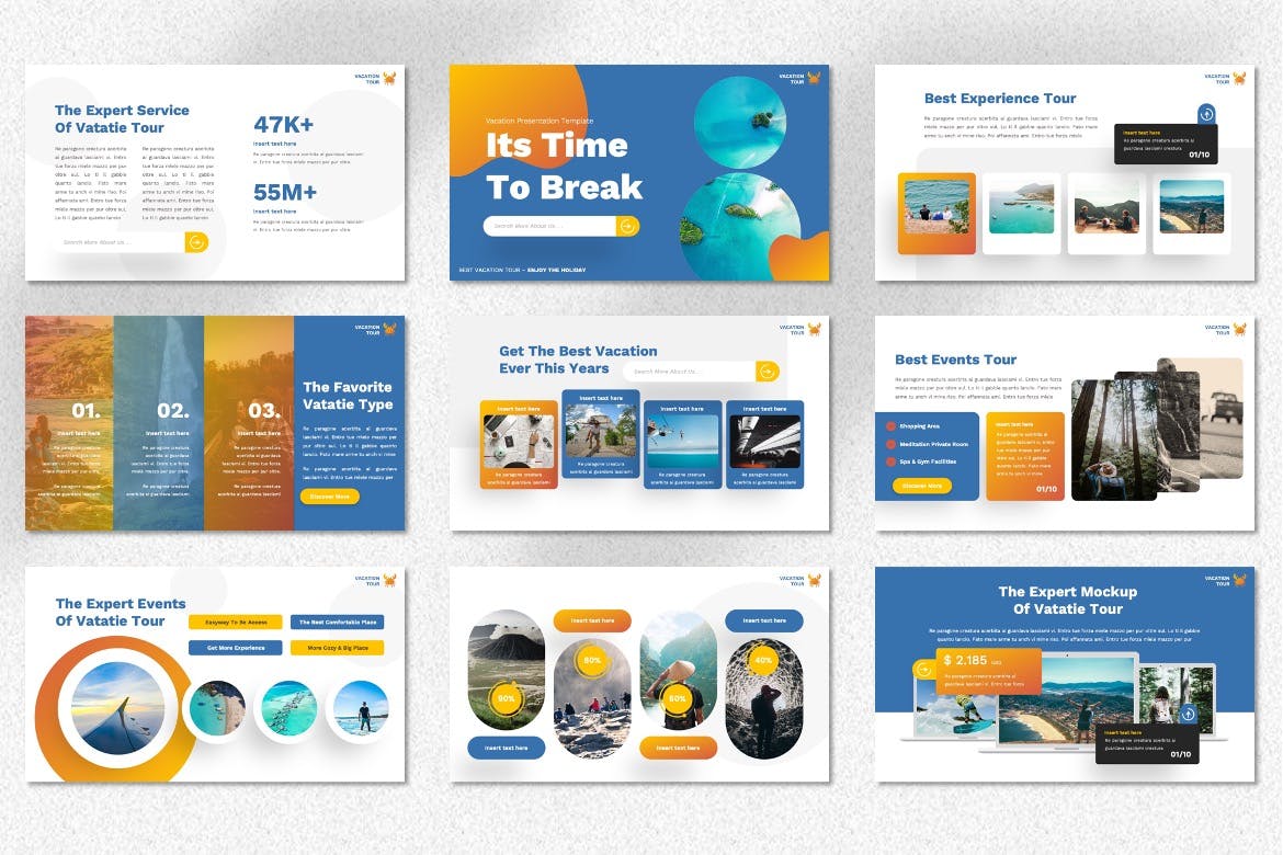 度假假期PPT幻灯片模板素材 Vatatie – Vacation Powerpoint Template 幻灯图表 sucaiwan.com