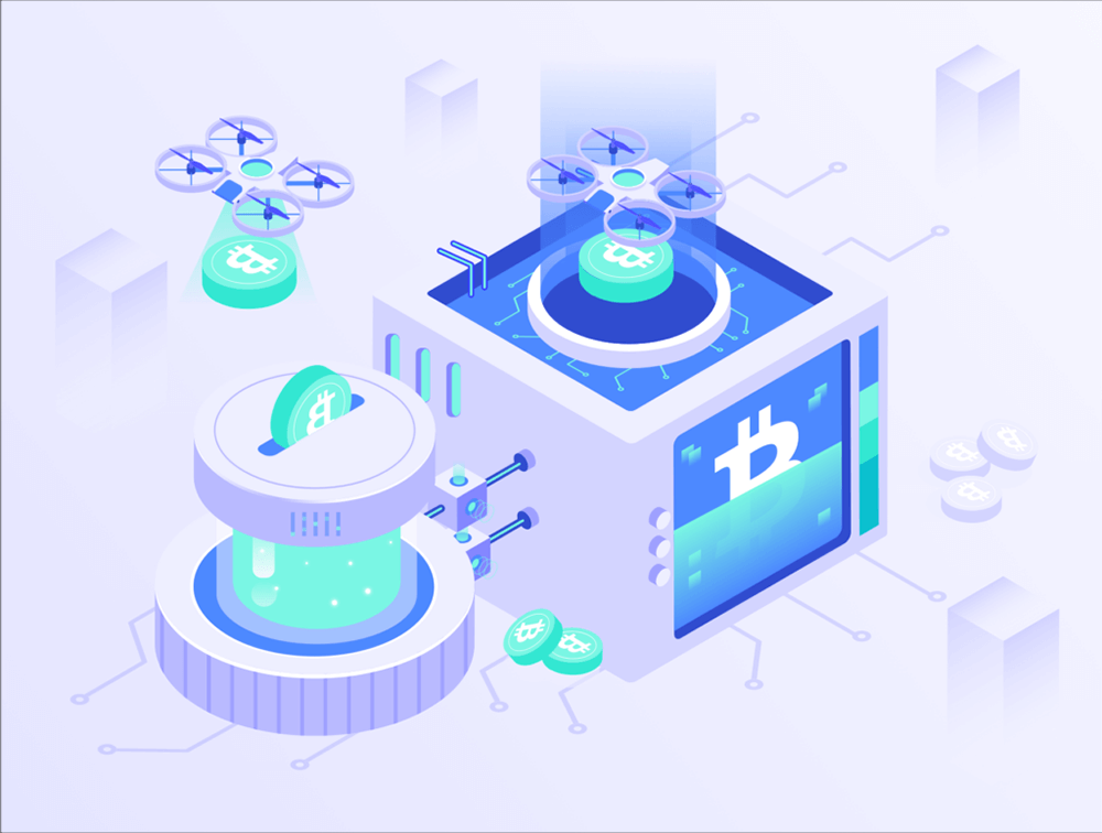 加密货币业务等距插画素材 APP UI sucaiwan.com