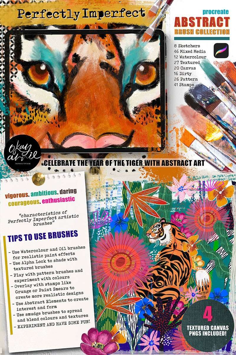 196个印象派艺术Procreate笔刷套装 笔刷资源 sucaiwan.com