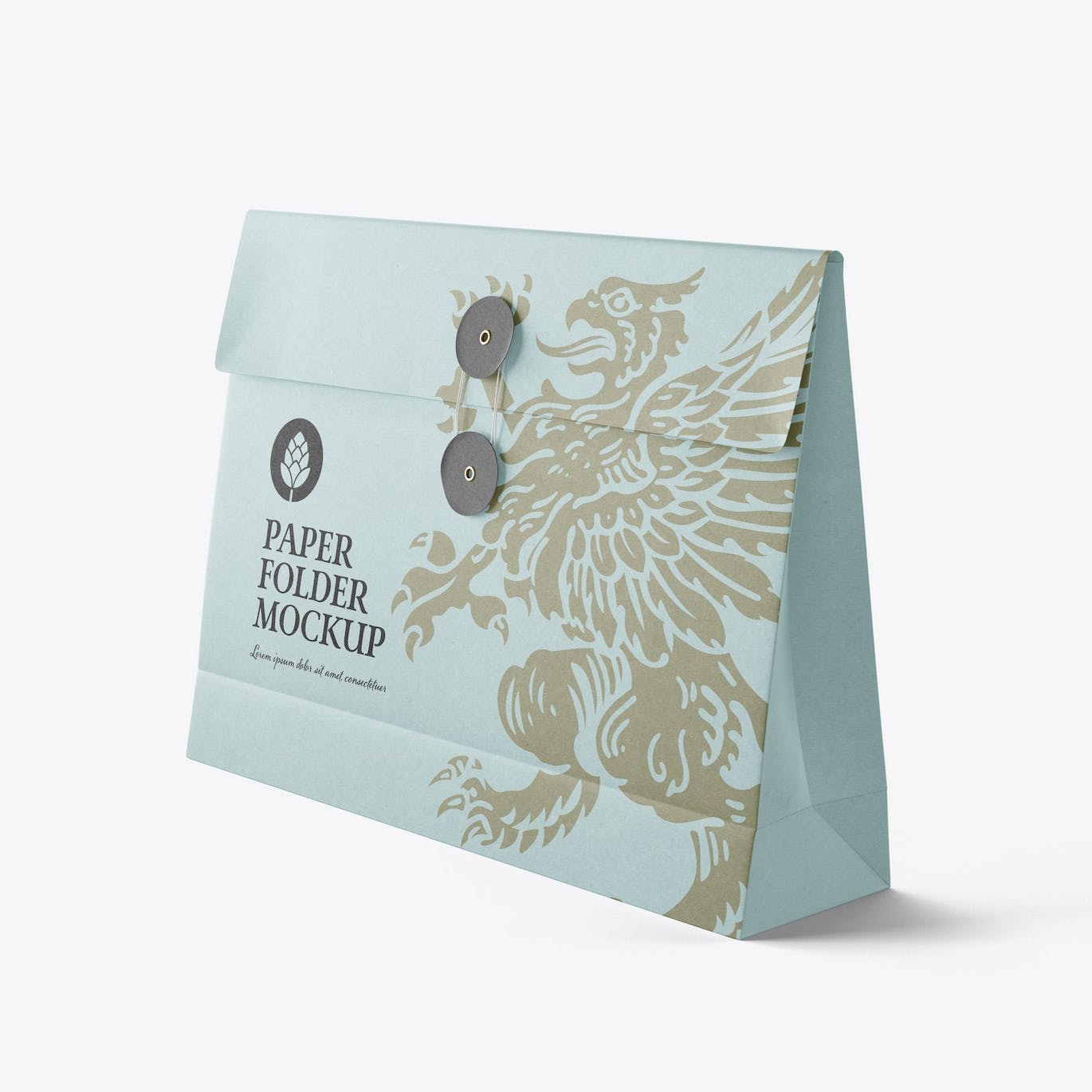 绕绳纸文件袋夹设计样机 Kraft Folder with Bow mockup 样机素材 sucaiwan.com