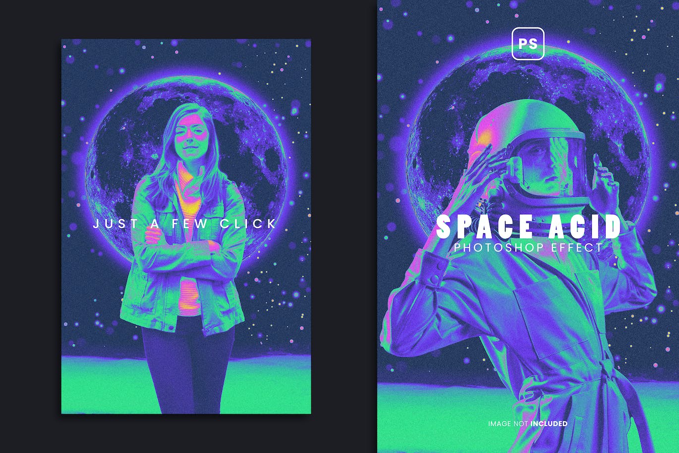 太空酸性照片效果PS图层样式 Space Acid Photo Effect 插件预设 sucaiwan.com