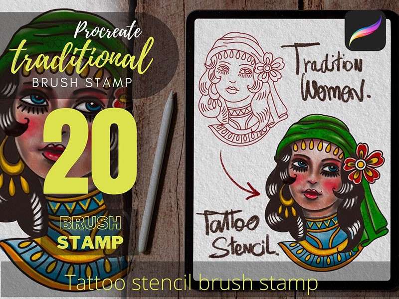 20个女性线描画Procreate笔刷 笔刷资源 sucaiwan.com