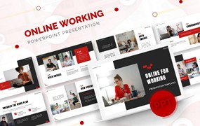 在线工作/办公PowerPoint演示文稿模板 Online for Working | Powerpoint Template