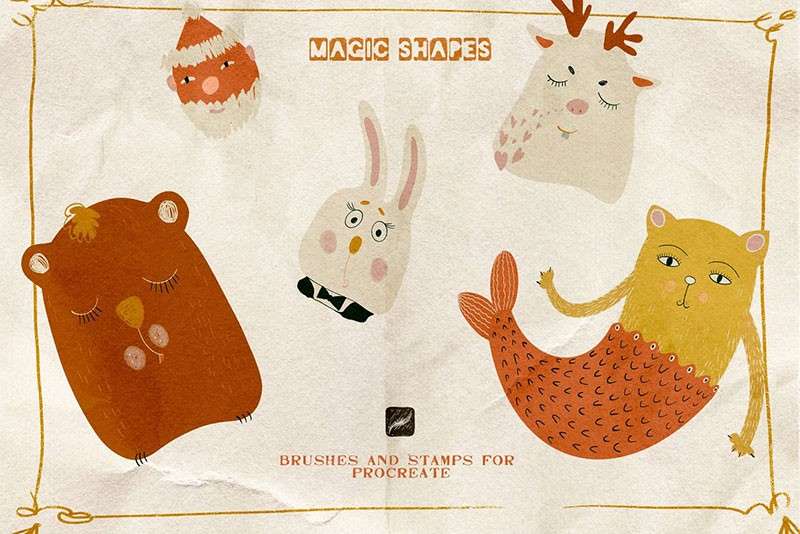 创意抽象插图Procreate笔刷 笔刷资源 sucaiwan.com