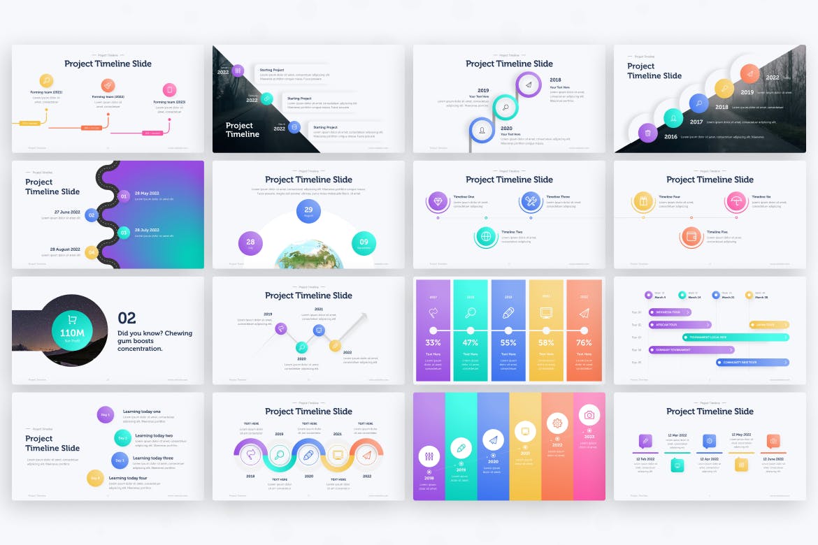 业务时间轴图表PPT模板 Business Timeline PowerPoint Template 幻灯图表 sucaiwan.com