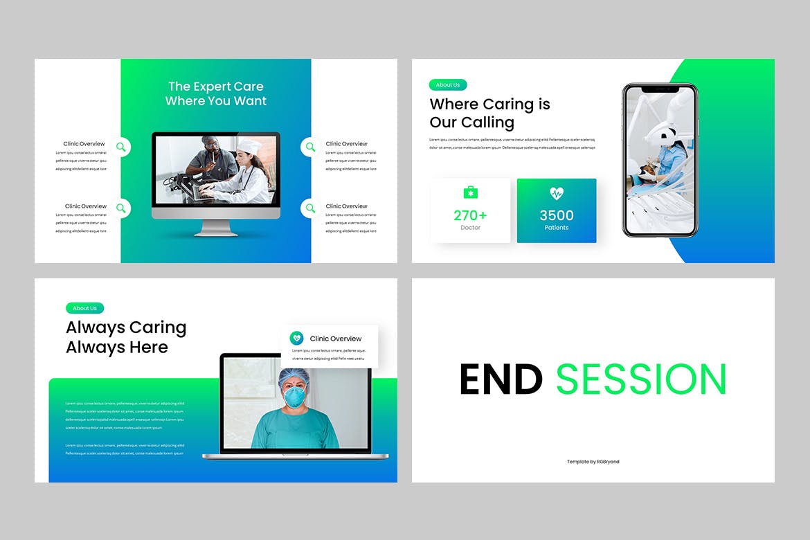 医院/医疗演示文稿PPT模板 PERSADA – Medical & Hospital Powerpoint 幻灯图表 sucaiwan.com