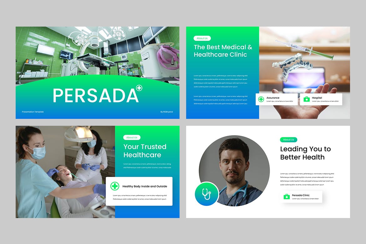 医院/医疗演示文稿PPT模板 PERSADA – Medical & Hospital Powerpoint 幻灯图表 sucaiwan.com