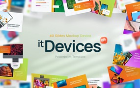 IT设备创意样机PowerPoint演示模板 It Device Creative Mockup PowerPoint Template