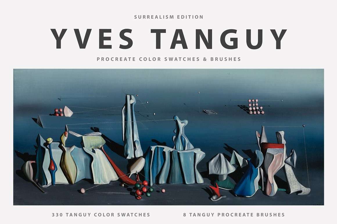 伊夫·唐基（Yves Tanguy）艺术油画Procreate笔刷 笔刷资源 sucaiwan.com