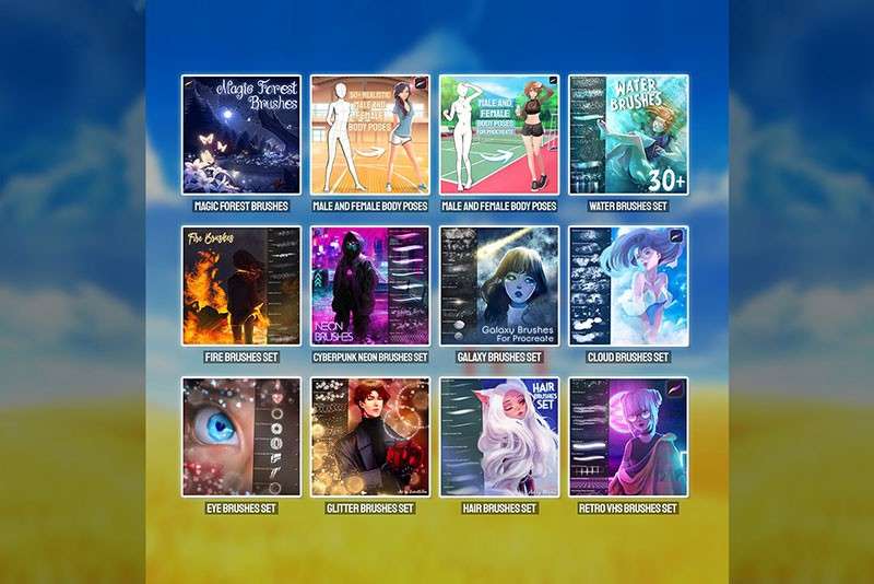 1000+Procreate笔刷资源合集 笔刷资源 sucaiwan.com