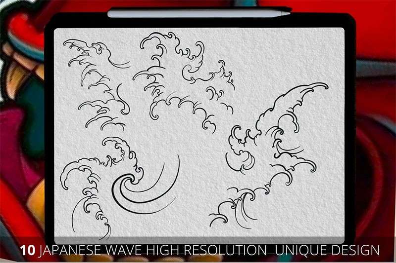 传统日式刺青图案Procreate笔刷 笔刷资源 sucaiwan.com