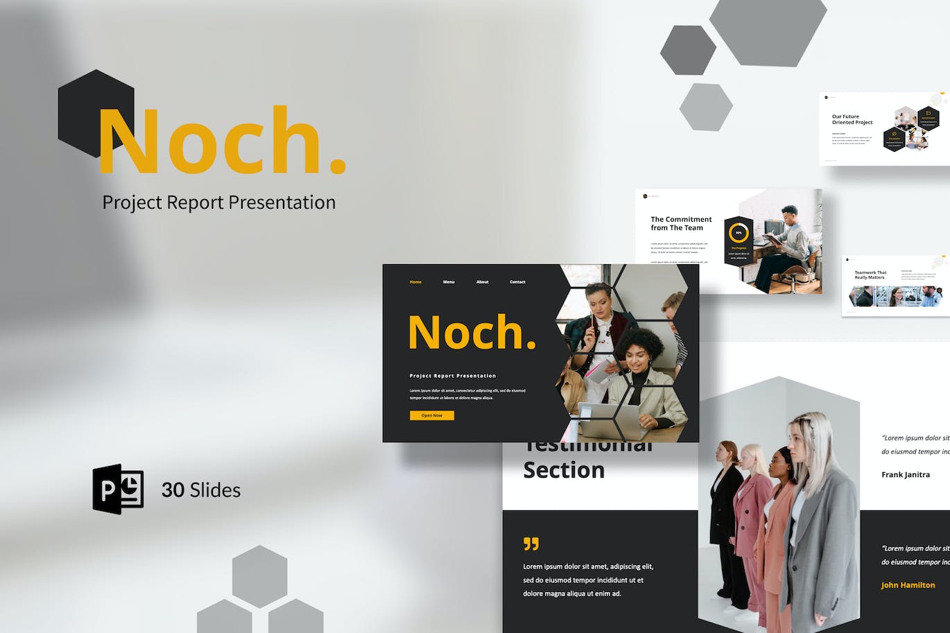 项目报告PPT演示幻灯片模板 Noch – Project Report Presentation PowerPoint 幻灯图表 第1张-素材湾丨精选海外优质设计素材资源 项目报告PPT演示幻灯片模板 Noch – Project Report Presentation PowerPoint 幻灯图表 sucaiwan.com
