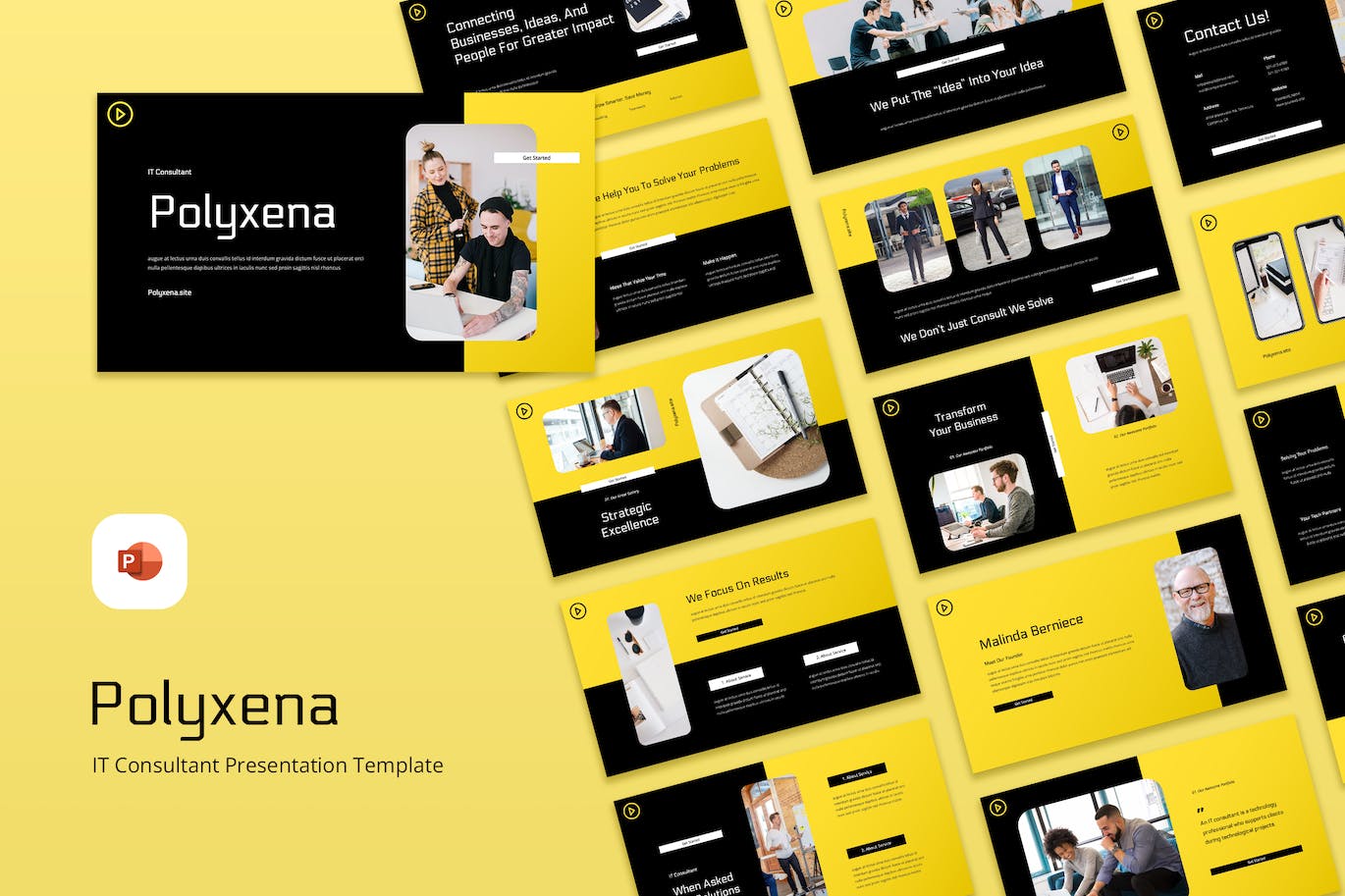 IT顾问解决方案PPT素材 Polyxena – IT Consultant Powerpoint Template 幻灯图表 sucaiwan.com