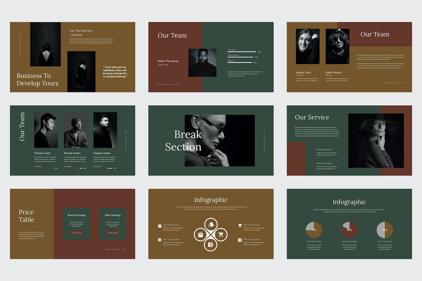 模特作品集PPT设计模板 Jovyna – Business Lookbook Powerpoint Template 幻灯图表 sucaiwan.com