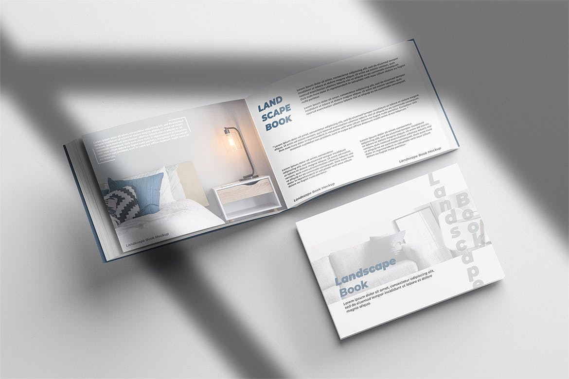 横版宣传册书籍样机模板 Landscape Book Mockup 样机素材 sucaiwan.com