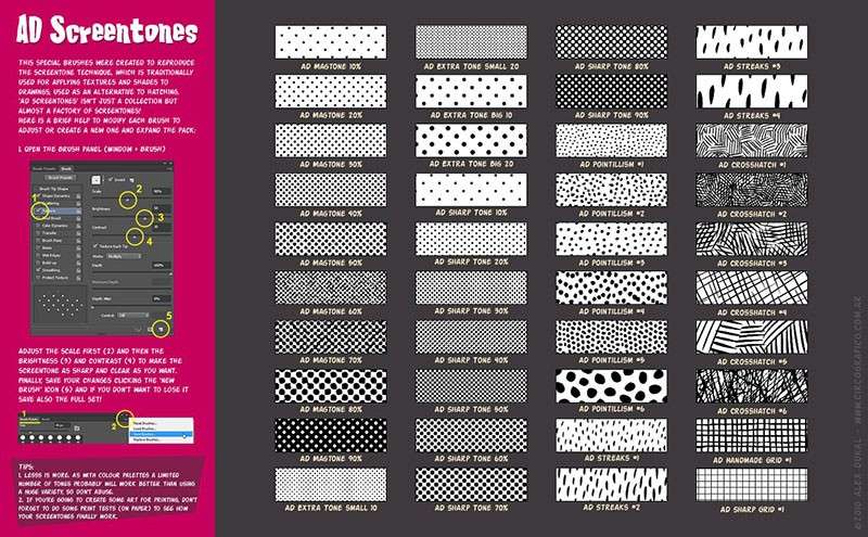 100个漫画复古纹理PS笔刷 笔刷资源 sucaiwan.com