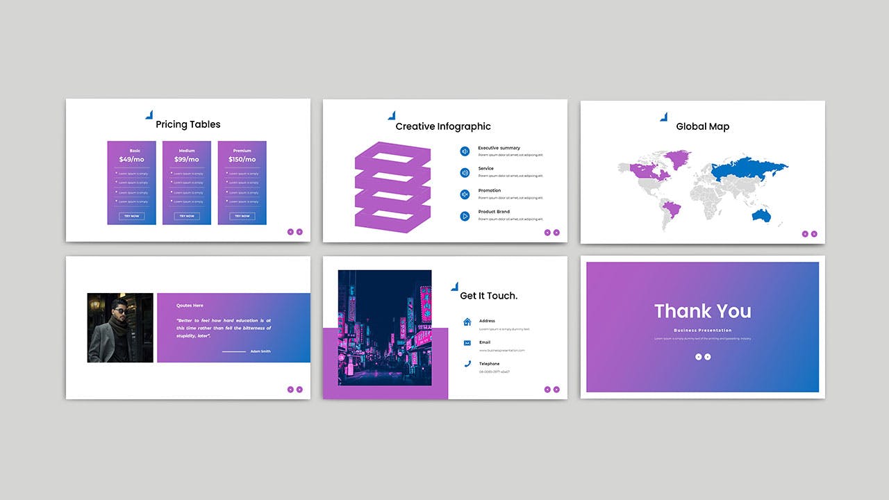 赛博朋克PPT创意模板 CYBERPUNK – Pastel Powerpoint Template 幻灯图表 sucaiwan.com