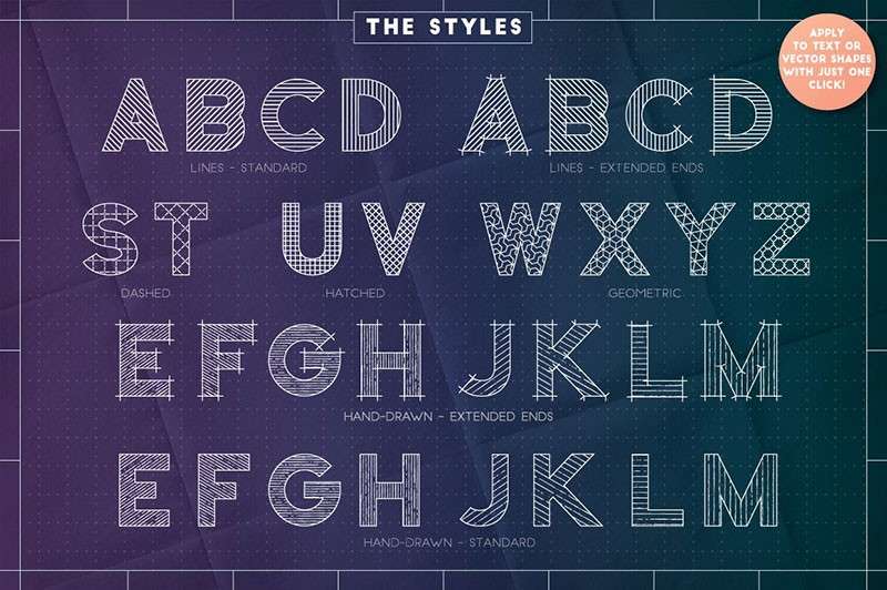 建筑图纸（蓝图）设计样式+AI笔刷套装 笔刷资源 sucaiwan.com