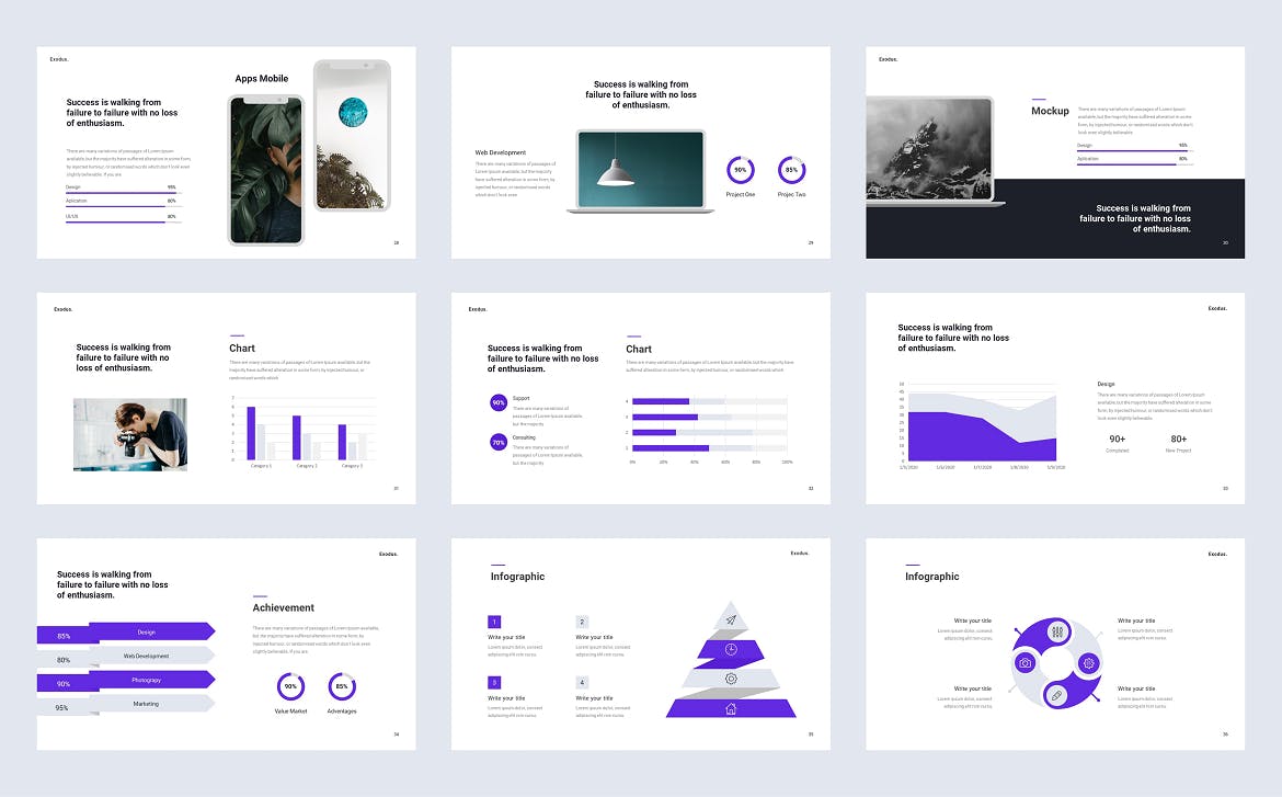 极简风格商业工作报告Powerpoint幻灯片模板 Exodus – Minimal Bussines Powerpoint Template 幻灯图表 sucaiwan.com