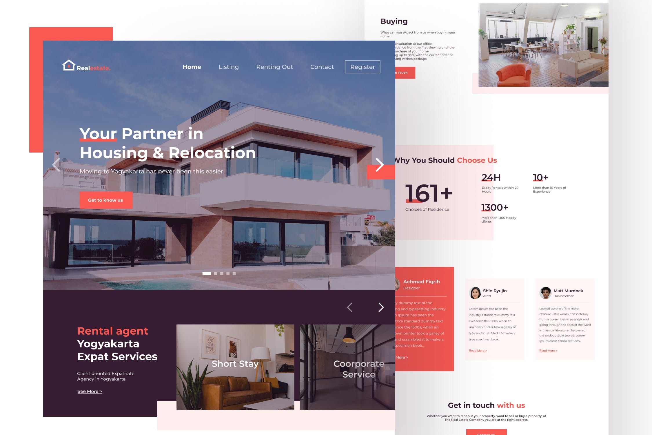 房地产网站响应式主页设计模板 Real Estate – Real Estate Website APP UI sucaiwan.com