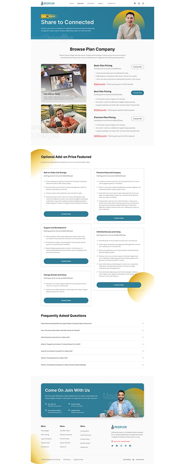 在线会议App应用程序UI设计模板 Peopled – Online Meeting App UI Template APP UI sucaiwan.com