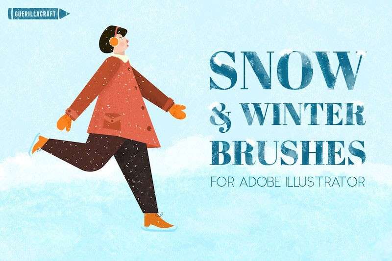 Illustrator冬季雪花笔刷 笔刷资源 sucaiwan.com