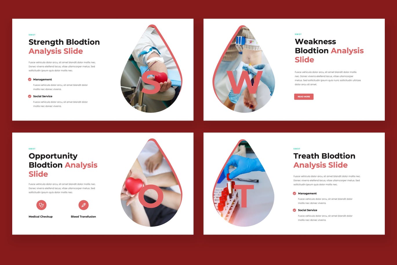 献血活动PPT幻灯片模板下载 BLODTION – Blood Donation Powerpoint Template 幻灯图表 sucaiwan.com