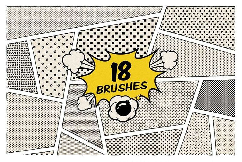 复古半色调图案PS和Procreate笔刷 笔刷资源 sucaiwan.com