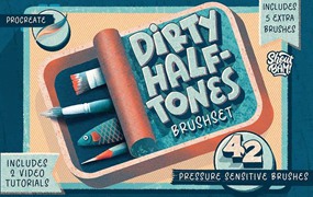 42个半色调纹理Procreate笔刷