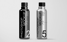 塑料和金属瓶外观包装设计样机 Plastic and Metal Bottle Mockup