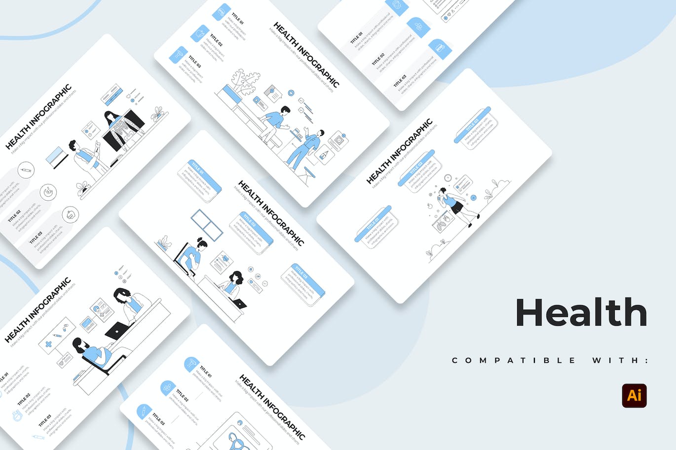 医疗健康信息图表矢量模板 Medical Health Illustrator Infographics 幻灯图表 sucaiwan.com