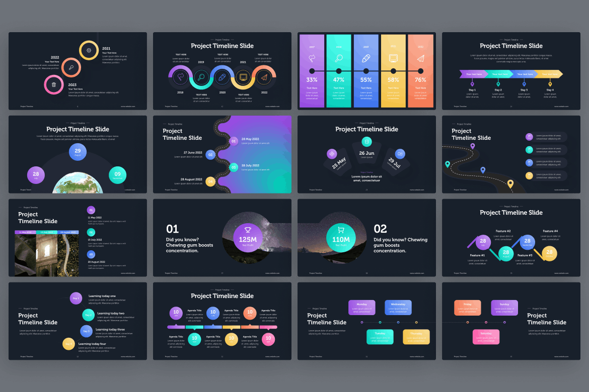 业务时间轴图表PPT模板 Business Timeline PowerPoint Template 幻灯图表 sucaiwan.com