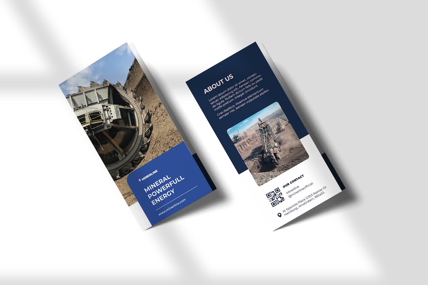 三折小册子宣传册设计模板 MINE TRIFOLD BROCHURE 样机素材 sucaiwan.com