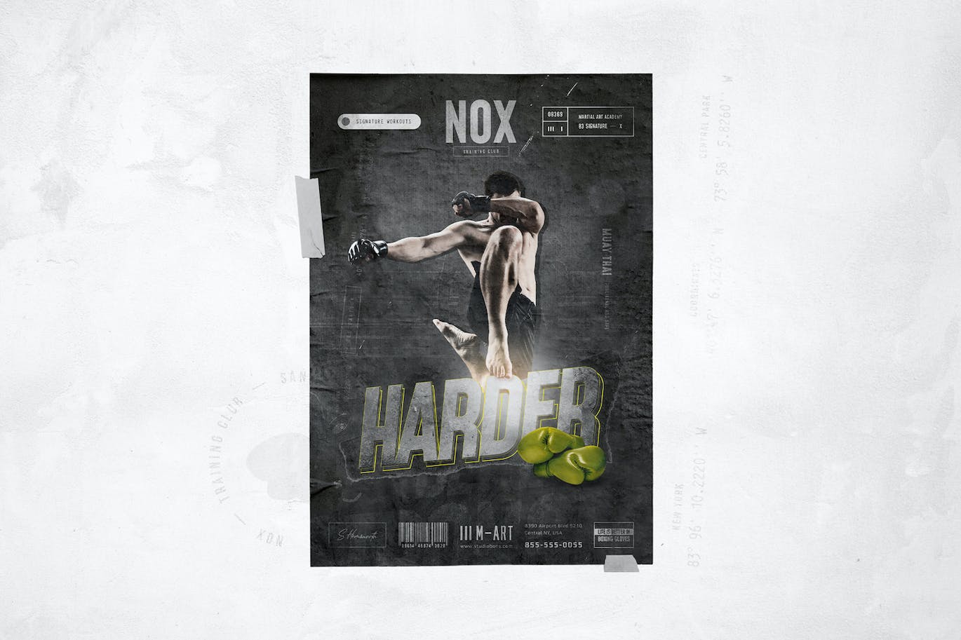 跆拳道健身传单设计 Kickboxing Flyer | Poster 设计素材 sucaiwan.com