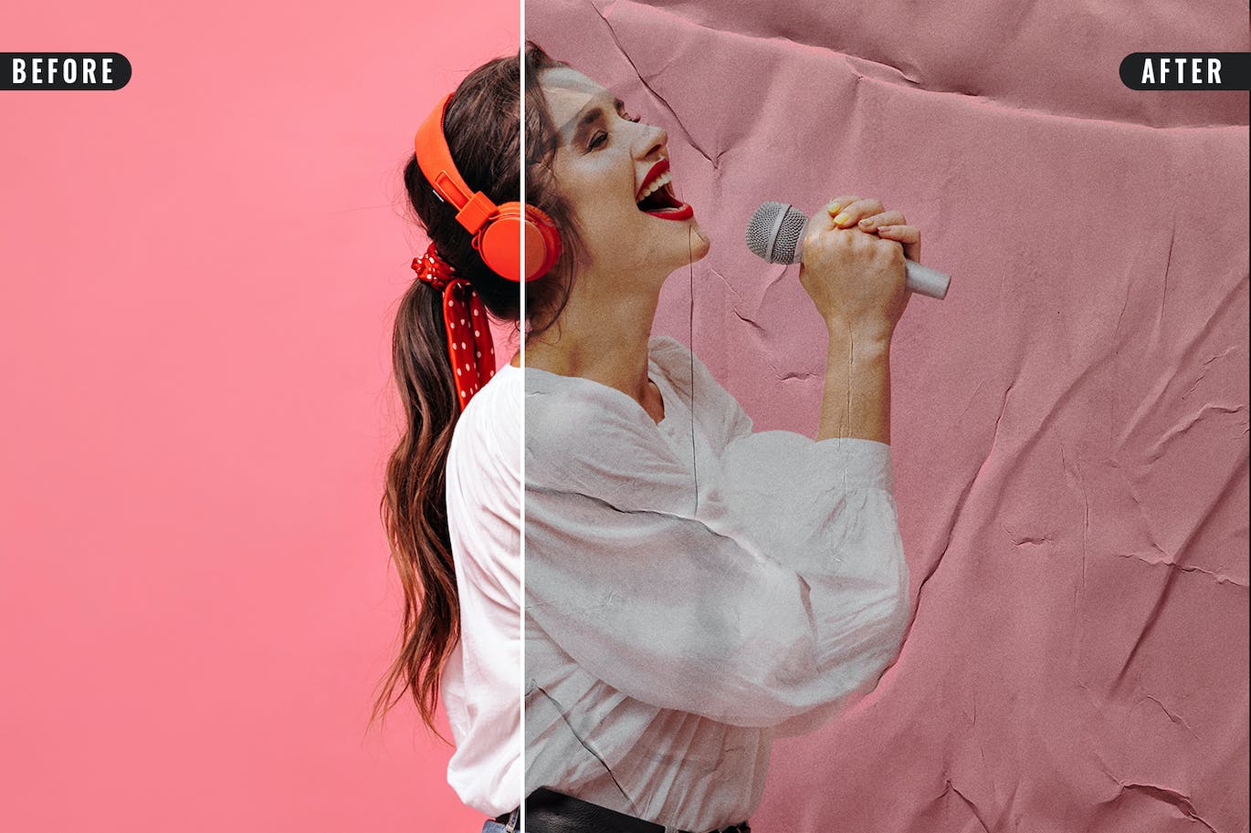 胶合皱纹海报照片效果PS样式 Glued Photo Effect 插件预设 sucaiwan.com