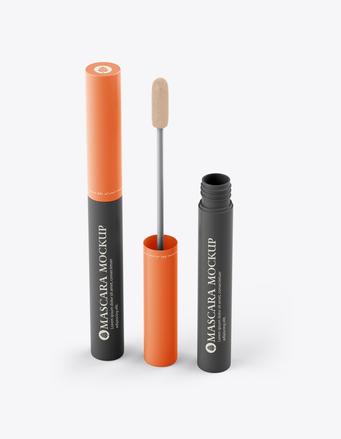 美妆化妆品唇釉唇彩品牌包装设计样机 Set of cosmetic Tubes Mockup 样机素材 sucaiwan.com